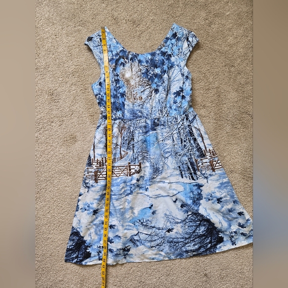 NWT Retrolicous Winter Seasonal Keyhole Cut Cap Sleeve A Line Dress Size 1X - Picture 7 of 11